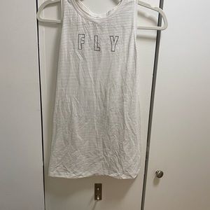 lululemon athletica White Striped Tank Top